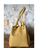 ROTA Pale Yellow Italian Leather Shoulder Bag