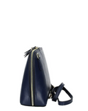SALERNO Dark blue Compact Half Moon Italian Leather Handbag