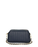ATINA Quilted Italian Leather Shoulder Handbag, Dark blue