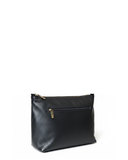 VISSO Black Italian Leather Crossbody / Shoulder Bag with external pockets