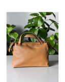 LILLIANO Small Tan Soft Pebble Leather Handbag
