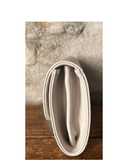 LABARO Cream Compact Italian Leather Shoulder Crossbody Clutch Bag