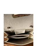 LABARO Cream Compact Italian Leather Shoulder Crossbody Clutch Bag