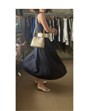CESTELLO Small Cream Bamboo Handles Italian Leather Tote Handbag