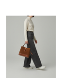 PIGLIO Tan brown Italian Leather Suede Bucket Shouler Handbag