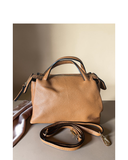 LILLIANO Small Tan Soft Pebble Leather Handbag