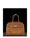 CANNARA Tan Chic and Iconic Italian Suede Leather Designer style handbag