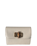 LABARO Cream Compact Italian Leather Shoulder Crossbody Clutch Bag