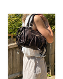 FRASSO Brown Vintage Style Soft Buttery Italian Leather Bowler Shoulder Bag