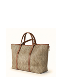 PAVONA Camel Italian Leather Shopper Tote Bag