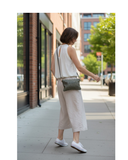 BONEA Olive Green Croc Embossed Suede Leather Crossbody/Clutch/ Shoulder Bag