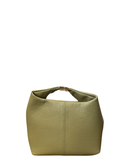 CORNO Olive Green Italian Leather Small Hobo Style Handbag