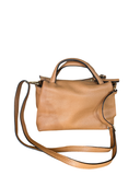 LILLIANO Small Tan Soft Pebble Leather Handbag