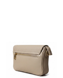 LAZIO Light Taupe Soft Structured Italian Leather Shoulder Crossbody Handbag