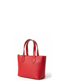 SCALO Vibrant Red Structured Italian Leather Small Grab/Shoulder Handbag