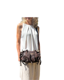 FRASSO Brown Vintage Style Soft Buttery Italian Leather Bowler Shoulder Bag