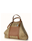 PAVONA Camel Italian Leather Shopper Tote Bag