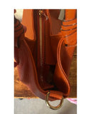 CIRCEO Burnt Orange Italian Leather Contemporary Minimalist Shoulder grab Crossbody Bag