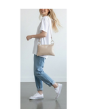 CAPO Minimalist Cream Italian Leather Shoulder crossbody Bag