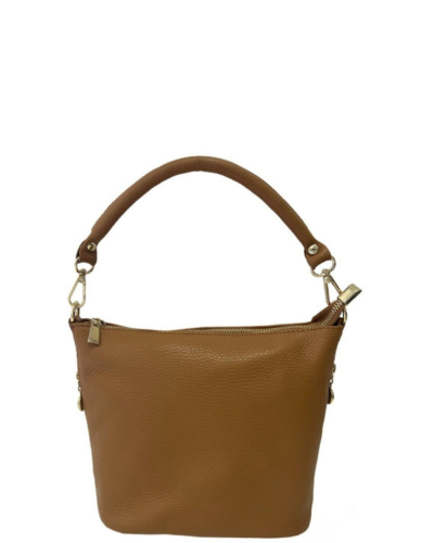 MAZZOLLA Italian Leather Crossbody/Grab Bag, Tan