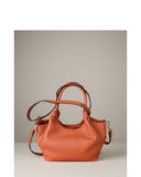 CIRCEO Burnt Orange Italian Leather Contemporary Minimalist Shoulder grab Crossbody Bag