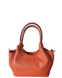 CIRCEO Burnt Orange Italian Leather Contemporary Minimalist Shoulder grab Crossbody Bag