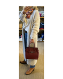 LIDO Maroon Structured Italian Leather Birkin Inspired Style Handbag