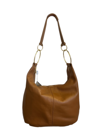 MARIANO Tan Spacious Soft Italian Leather Crossbody Bag