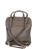 PIANELLA Small Three in One Italian Leather Backpack/Shoulder/Crossbody bag, Dark Brown