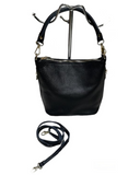 MAZZOLLA Italian Leather Crossbody/Grab Bag, Black