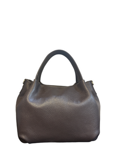 LEGOLI Compact Soft Leather Grab Bag, Chocolate