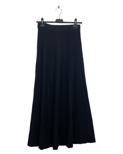 Black Pull On Flowing Skirt Elasticated waist Made In Italy Ankle length