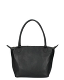 BRELA Black Compact Minimalist Italian Leather Shoulder Handbag