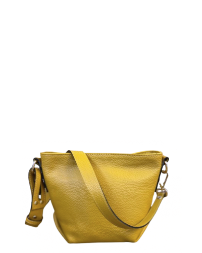 TADINO Mustard Italian Leather Shoulder Handbag