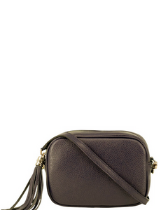 SANO Soho Style Soft Italian Leather Compact Shoulder / CrossBody Bag, Chocolate Dark Brown