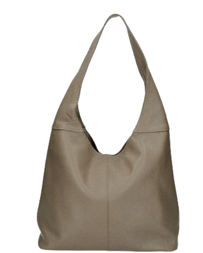 SIGNORIA Dark Taupe Leather Hobo Bag Shoulder Bag Florence Leather Collection