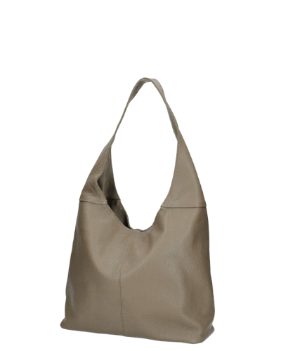 Ladies SIGNORIA Soft Italian Leather Hobo Bag / Shoulder Bag, Dark Taupe