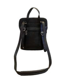 Women’s Three in One Italian Leather Backpack/Shoulder/Crossbody Bag Black Small