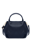 Women’s Navy Compact Soft Italian Leather Grab Shoulder Crossbody Bag, Dark blue 