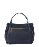 Ladies Navy Compact Soft Italian Leather Grab Shoulder Crossbody Bag, Dark blue 