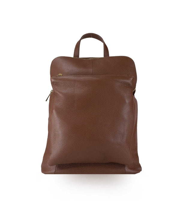 PIANELLA Brown Three in One Italian Leather Backpack/Shoulder/Crossbody Handbag