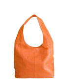 Women’s Made in Italy Orange Soft Leather Hobo Bag / Shoulder Bag