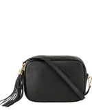 Women’s Soho Style Italian Leather Crossbody Shoulder Handbag, Black