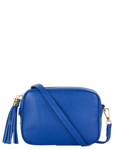Women’s Soho Style Soft Italian Leather Compact Shoulder / CrossBody Bag, Royal Blue