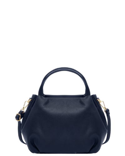 LEGOLI Navy Compact Soft Italian Leather Grab Shoulder Crossbody Bag, Dark blue