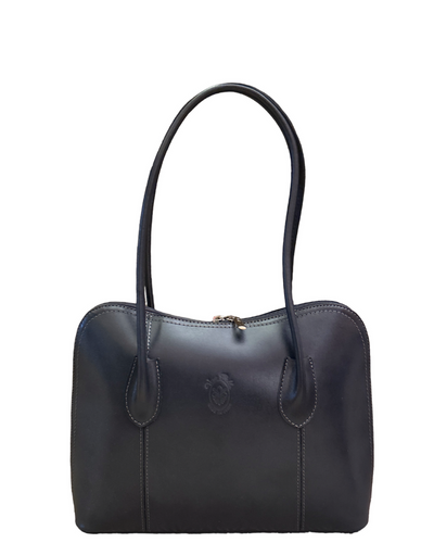 Dark grey leather handbag online